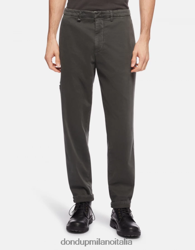 DONDUP hombres pantalones rick regular fit de algodón vestir humo AZX2Z0738