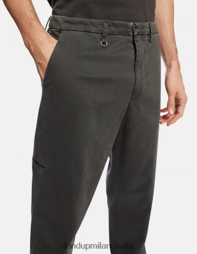 DONDUP hombres pantalones rick regular fit de algodón vestir humo AZX2Z0738