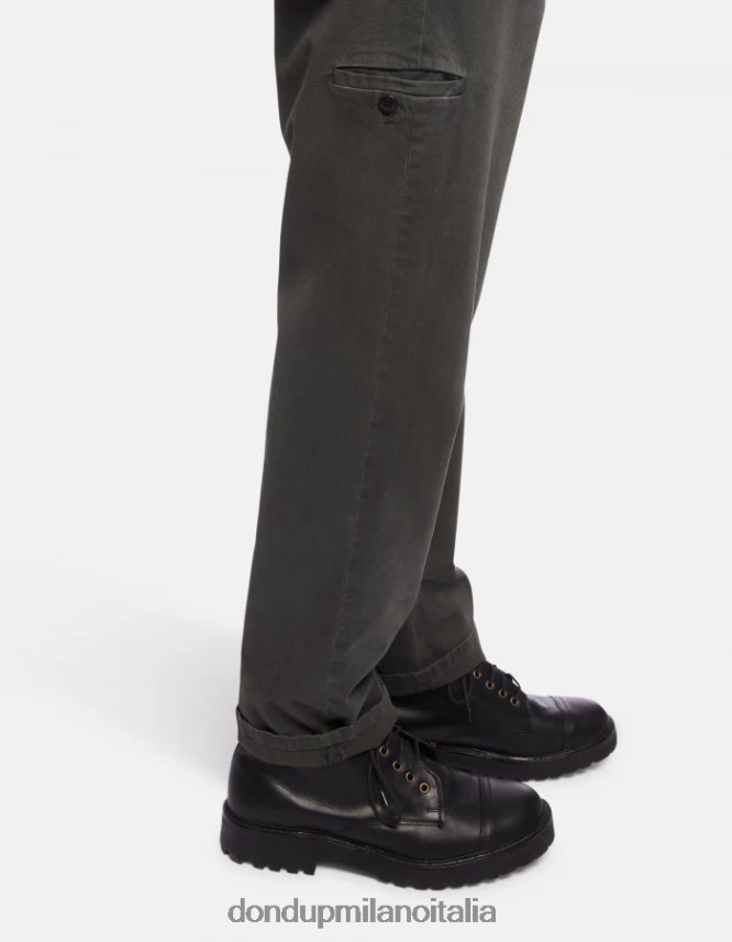 DONDUP hombres pantalones rick regular fit de algodón vestir humo AZX2Z0738