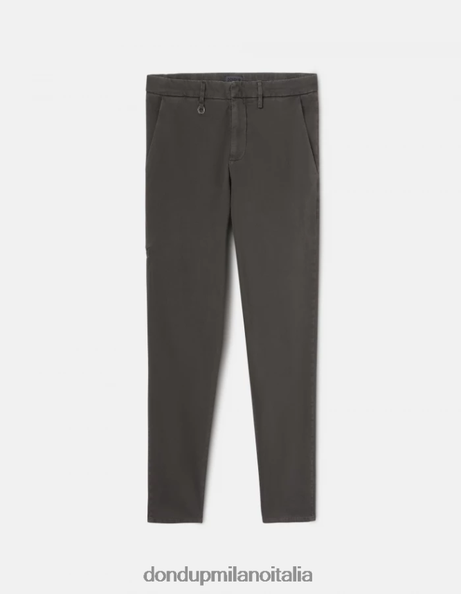 DONDUP hombres pantalones rick regular fit de algodón vestir humo AZX2Z0738