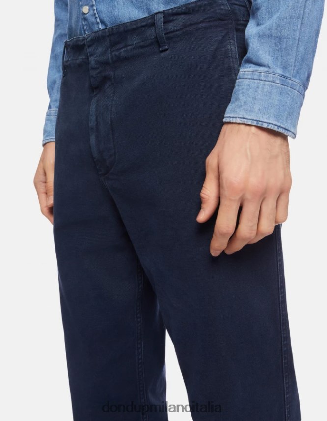 DONDUP hombres pantalones zyan carrot fit de algodón vestir Azul marino AZX2Z0752