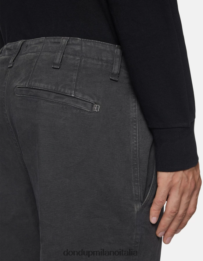 DONDUP hombres pantalones zyan carrot fit de algodón vestir humo AZX2Z0750