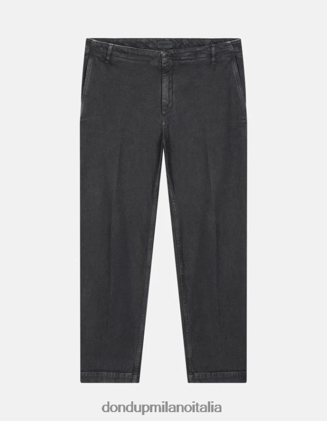 DONDUP hombres pantalones zyan carrot fit de algodón vestir humo AZX2Z0750