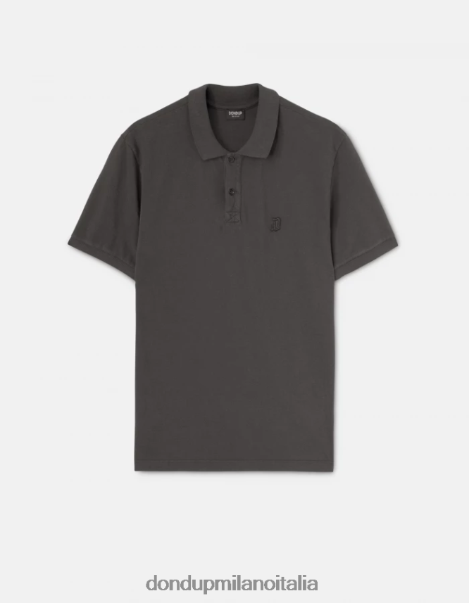 DONDUP hombres polo de piqué regular fit vestir asfalto AZX2Z0820