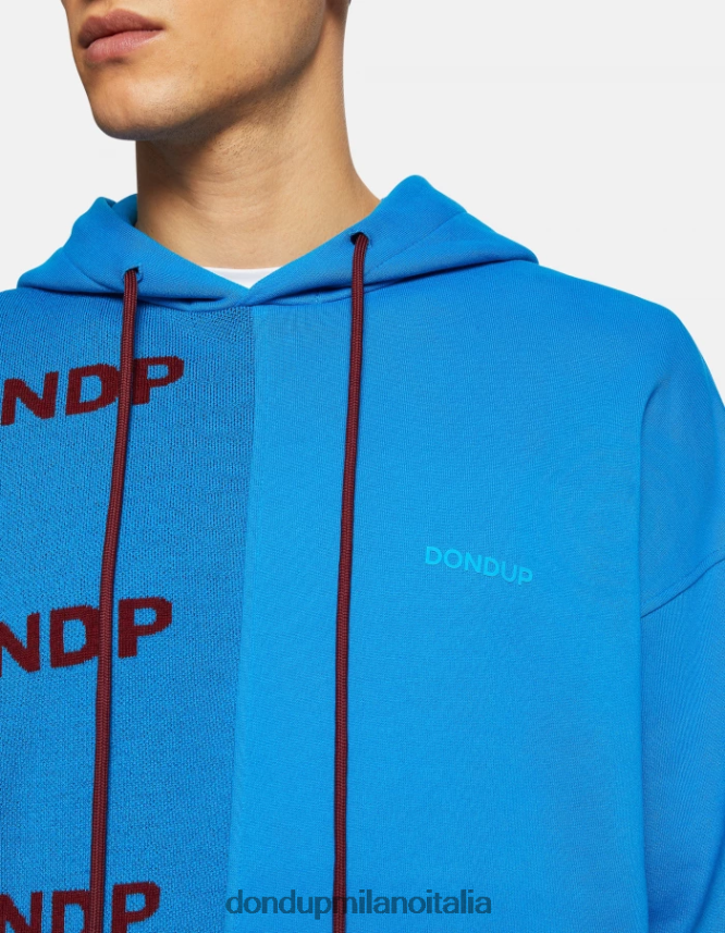 DONDUP hombres sudadera con capucha de gran tamaño vestir turquesa AZX2Z0835