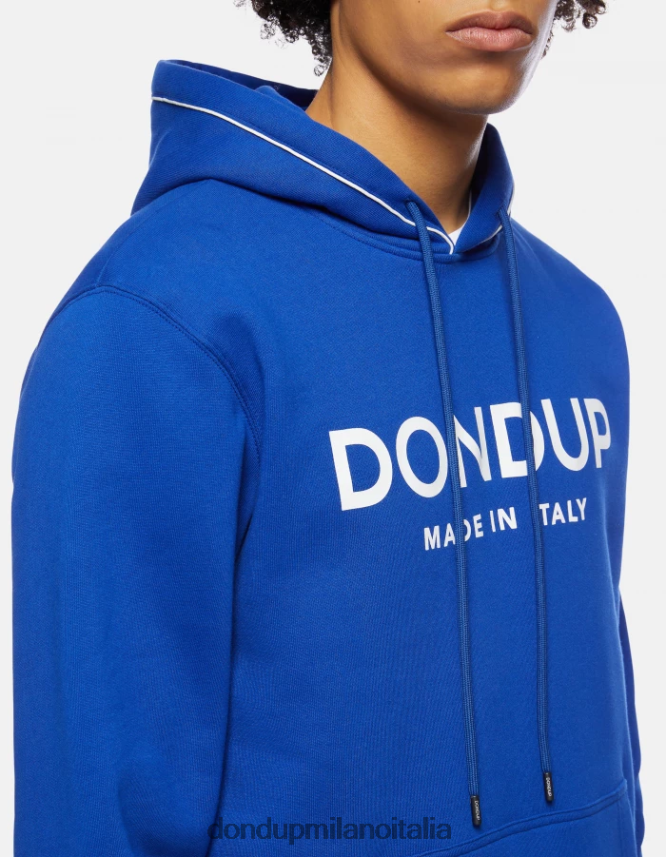 DONDUP hombres sudadera con capucha y corte regular vestir azul real AZX2Z0824