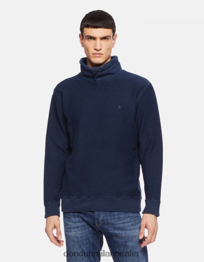 DONDUP hombres sudadera regular fit con cuello alto vestir Azul marino AZX2Z0825