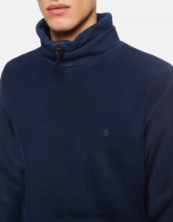 DONDUP hombres sudadera regular fit con cuello alto vestir Azul marino AZX2Z0825