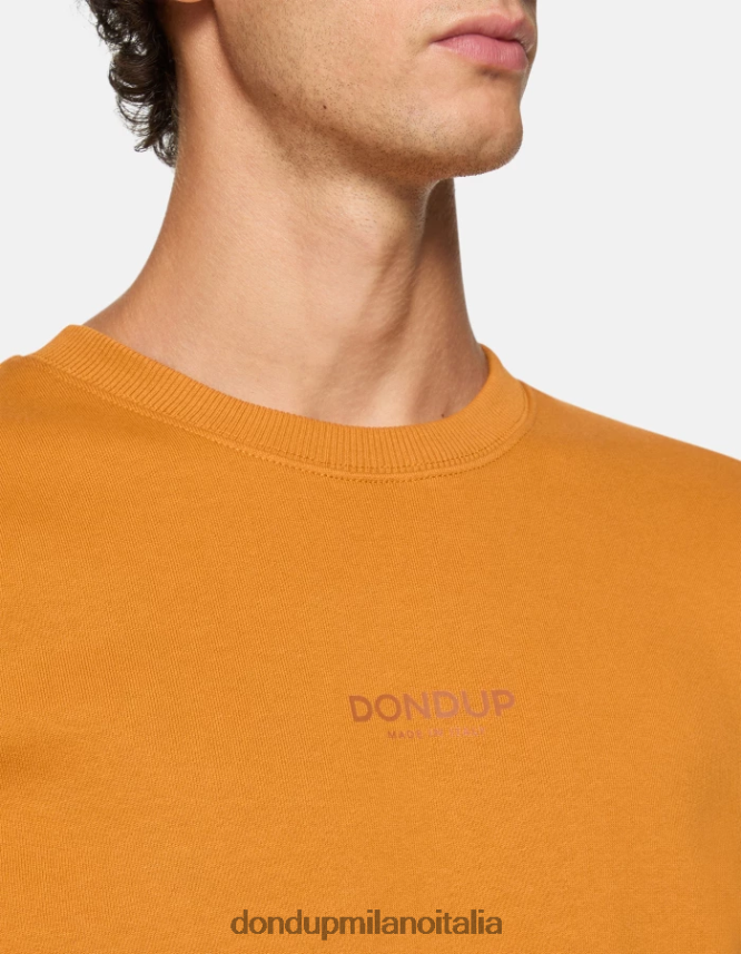 DONDUP hombres sudadera regular fit con cuello redondo vestir amarillo ocre AZX2Z0821