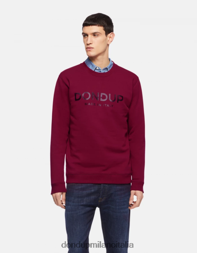 DONDUP hombres sudadera regular fit con cuello redondo vestir barbabietola AZX2Z0845