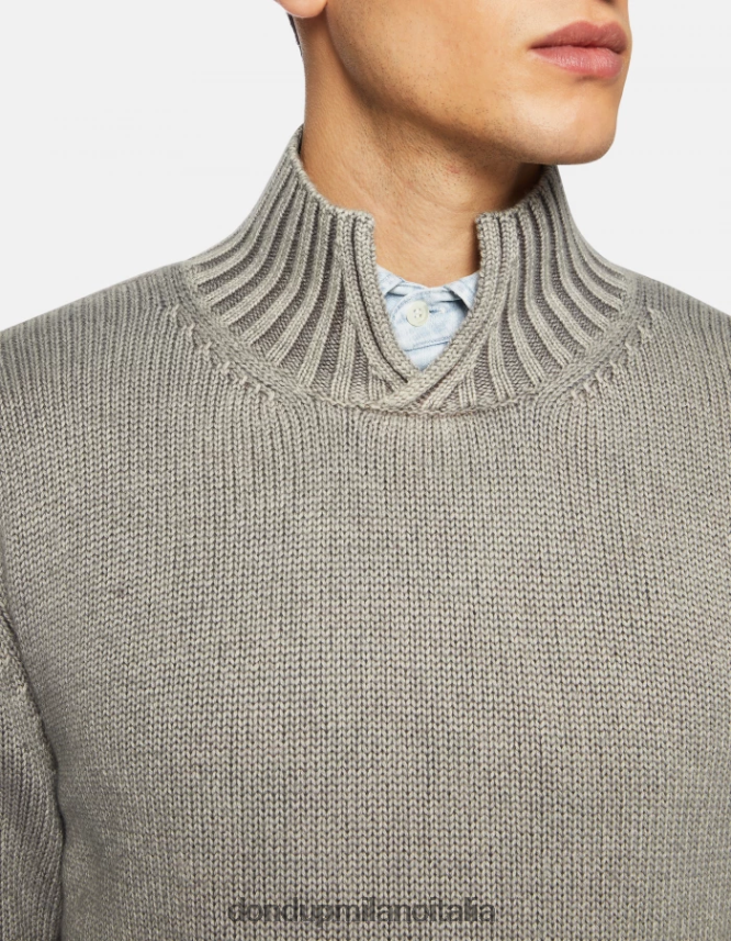 DONDUP hombres suéter con cuello alzado vestir gris AZX2Z0892