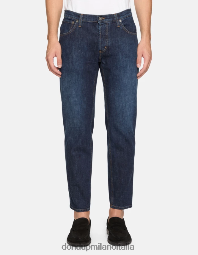 DONDUP hombres vaqueros Brighton de denim elástico con corte carrot vestir azul AZX2Z0566