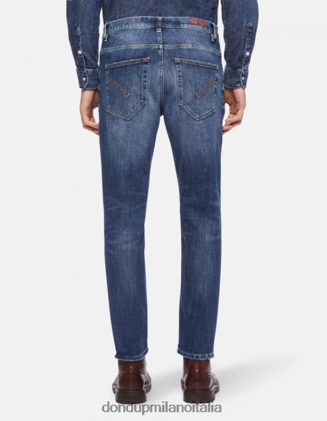 DONDUP hombres vaqueros Brighton de denim elástico con corte carrot vestir azul AZX2Z0629