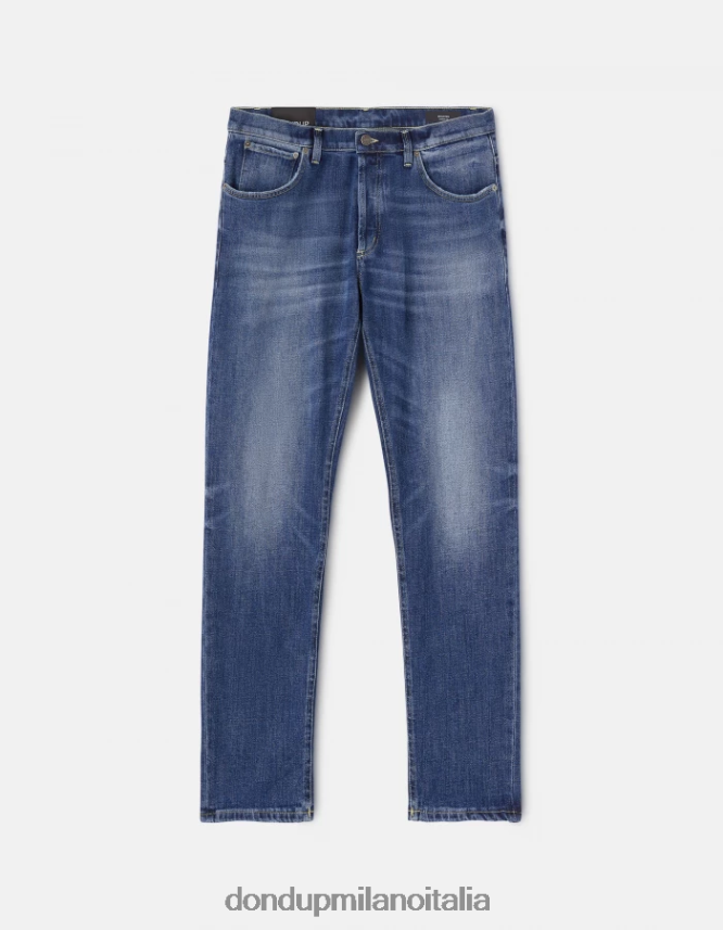 DONDUP hombres vaqueros Brighton de denim elástico con corte carrot vestir azul AZX2Z0629