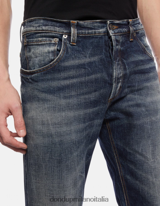 DONDUP hombres vaqueros Brighton de denim elástico con corte carrot vestir azul AZX2Z0658