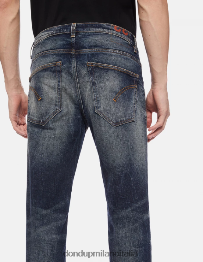 DONDUP hombres vaqueros Brighton de denim elástico con corte carrot vestir azul AZX2Z0658