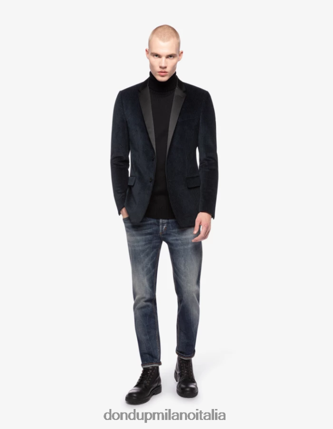 DONDUP hombres vaqueros Brighton de denim elástico con corte carrot vestir azul AZX2Z0658