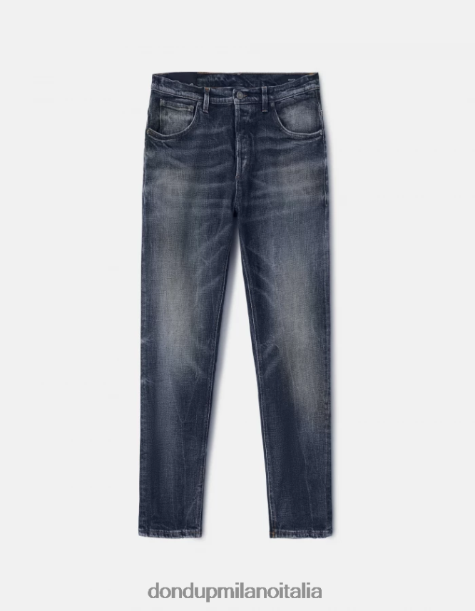 DONDUP hombres vaqueros Brighton de denim elástico con corte carrot vestir azul AZX2Z0658