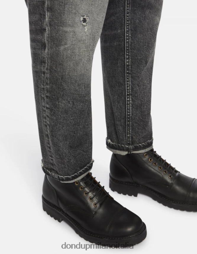 DONDUP hombres vaqueros Brighton de denim elástico con corte carrot vestir negro AZX2Z0639