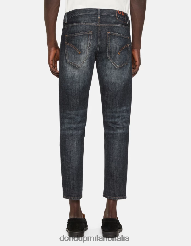 DONDUP hombres vaqueros Brighton de denim rígido con corte carrot vestir azul AZX2Z0598