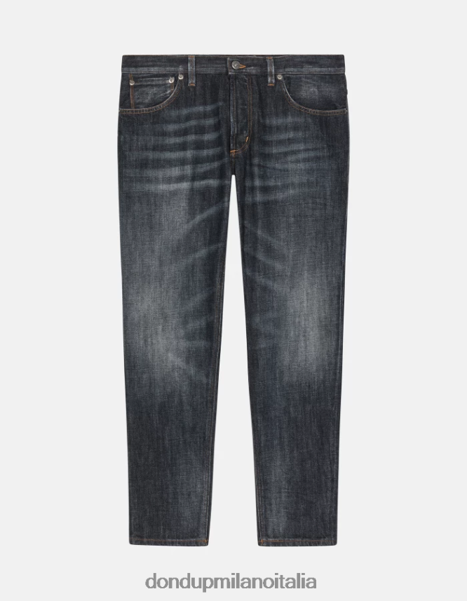 DONDUP hombres vaqueros Brighton de denim rígido con corte carrot vestir azul AZX2Z0598