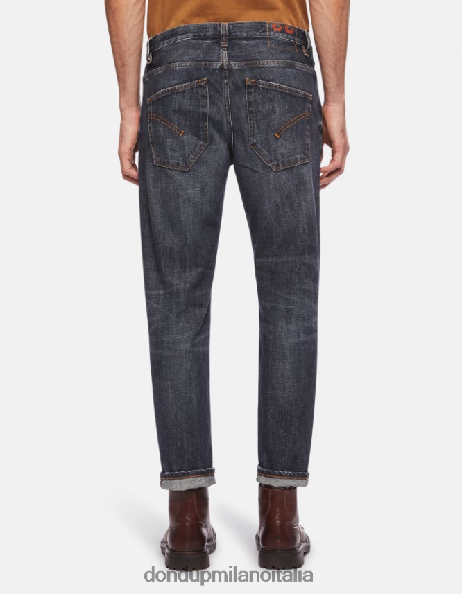 DONDUP hombres vaqueros Brighton de denim rígido con corte carrot vestir azul AZX2Z0657