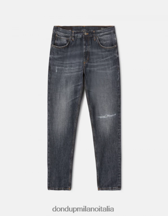 DONDUP hombres vaqueros Brighton de denim rígido con corte carrot vestir azul AZX2Z0657