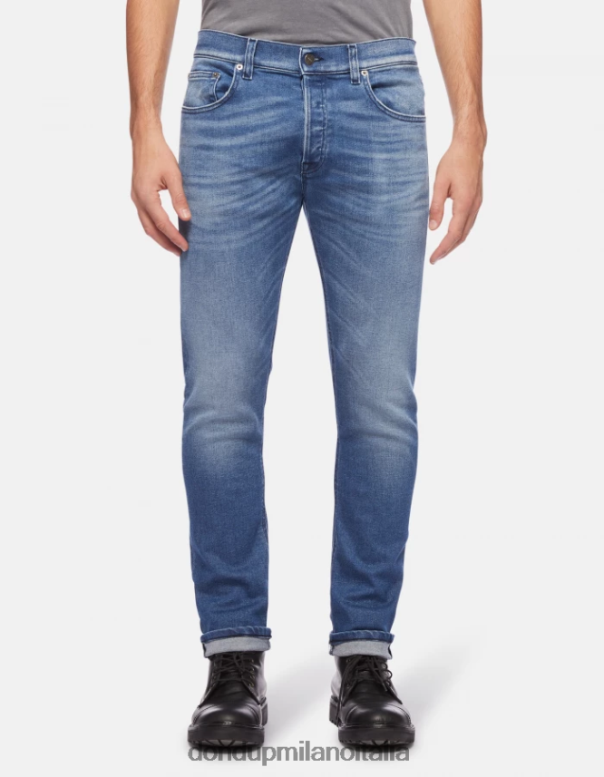 DONDUP hombres vaqueros Icon de corte regular en denim elástico vestir azul AZX2Z0628