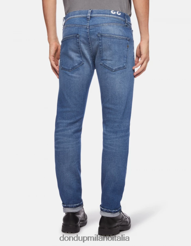 DONDUP hombres vaqueros Icon de corte regular en denim elástico vestir azul AZX2Z0628