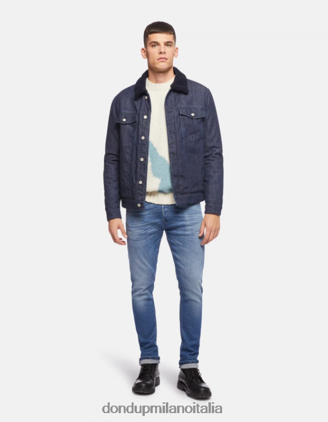 DONDUP hombres vaqueros Icon de corte regular en denim elástico vestir azul AZX2Z0628