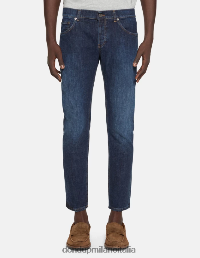 DONDUP hombres vaqueros mius slim de denim elástico vestir azul AZX2Z0560