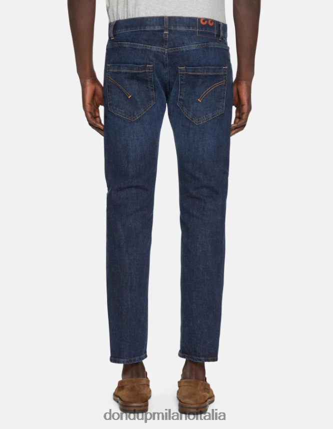 DONDUP hombres vaqueros mius slim de denim elástico vestir azul AZX2Z0560