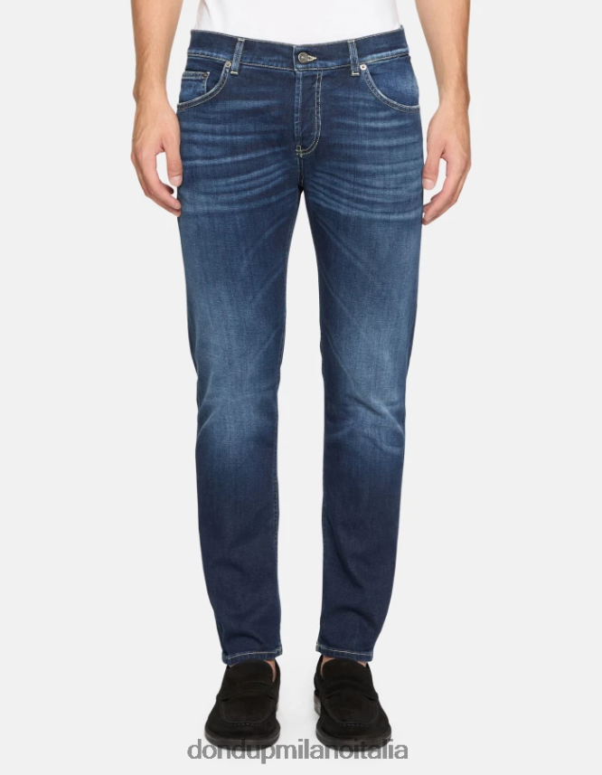 DONDUP hombres vaqueros mius slim de denim elástico vestir azul AZX2Z0591