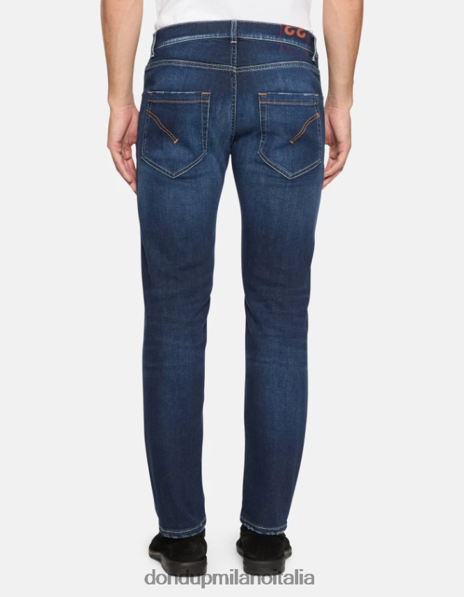 DONDUP hombres vaqueros mius slim de denim elástico vestir azul AZX2Z0591