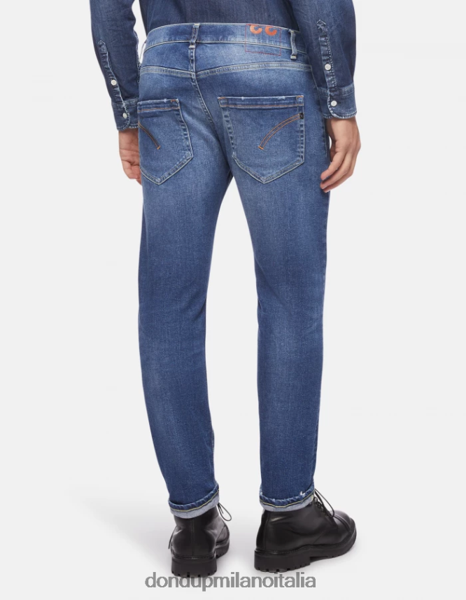 DONDUP hombres vaqueros mius slim de denim elástico vestir azul AZX2Z0616