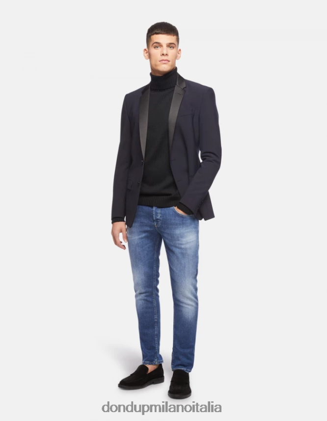 DONDUP hombres vaqueros mius slim de denim elástico vestir azul AZX2Z0616