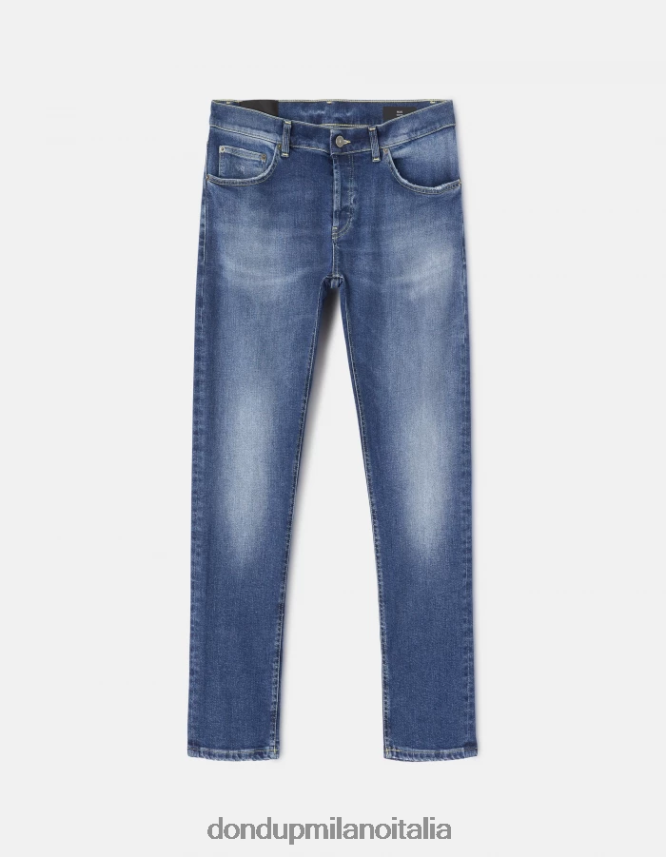 DONDUP hombres vaqueros mius slim de denim elástico vestir azul AZX2Z0616