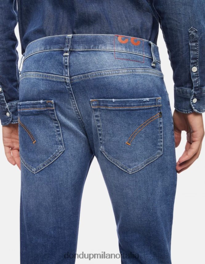 DONDUP hombres vaqueros mius slim de denim elástico vestir azul AZX2Z0616