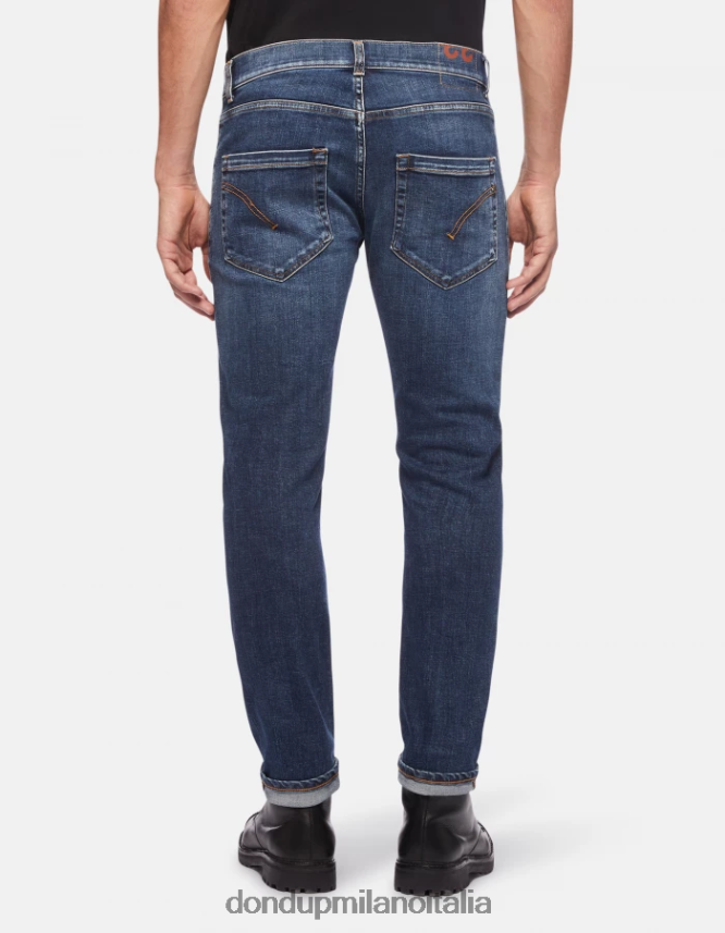 DONDUP hombres vaqueros mius slim de denim elástico vestir azul AZX2Z0631