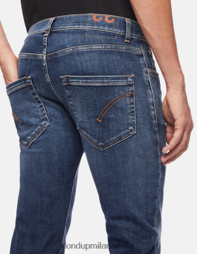 DONDUP hombres vaqueros mius slim de denim elástico vestir azul AZX2Z0631