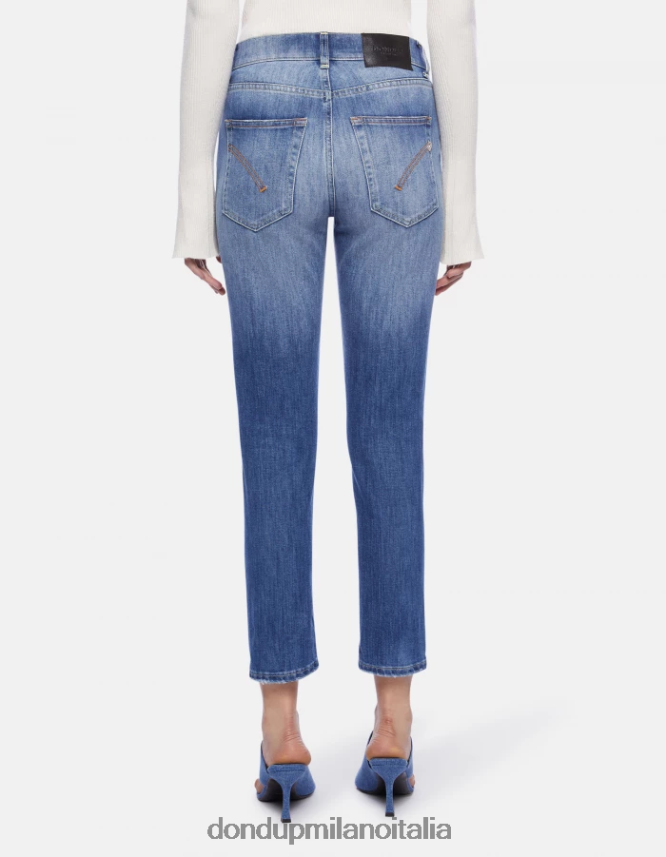 DONDUP mujer Vaqueros Daila slim de denim elástico vestir azul AZX2Z063