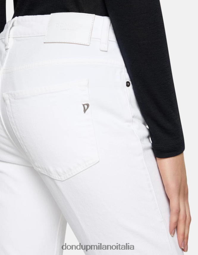 DONDUP mujer Vaqueros Mila carrot fit en denim bull elástico vestir blanco AZX2Z051