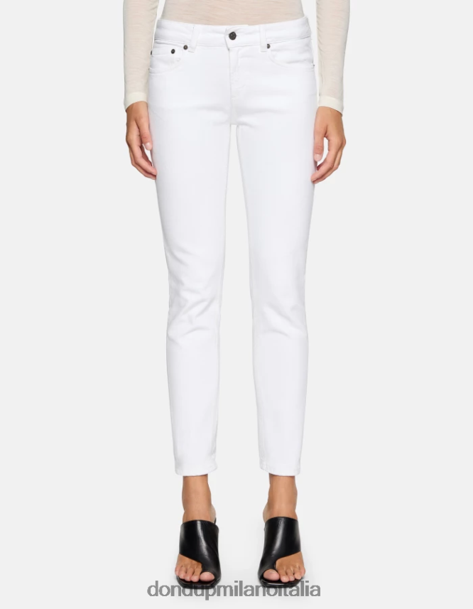 DONDUP mujer Vaqueros Monroe ajustados en denim elástico Bull vestir blanco AZX2Z024