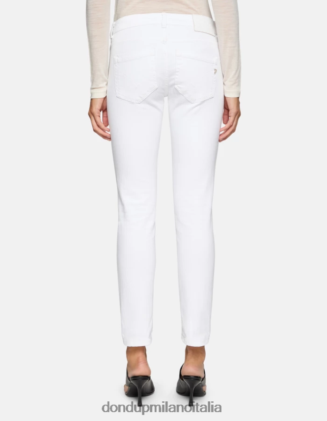 DONDUP mujer Vaqueros Monroe ajustados en denim elástico Bull vestir blanco AZX2Z024