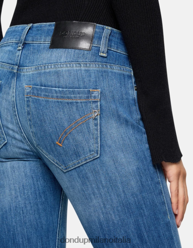 DONDUP mujer Vaqueros ajustados Monroe en denim elástico vestir azul AZX2Z037