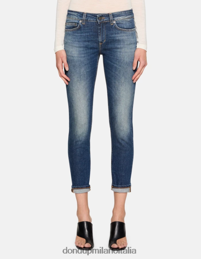 DONDUP mujer Vaqueros ajustados Monroe en denim elástico vestir azul AZX2Z077