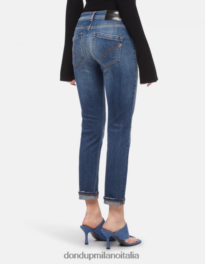 DONDUP mujer Vaqueros ajustados Monroe en denim elástico vestir azul AZX2Z095