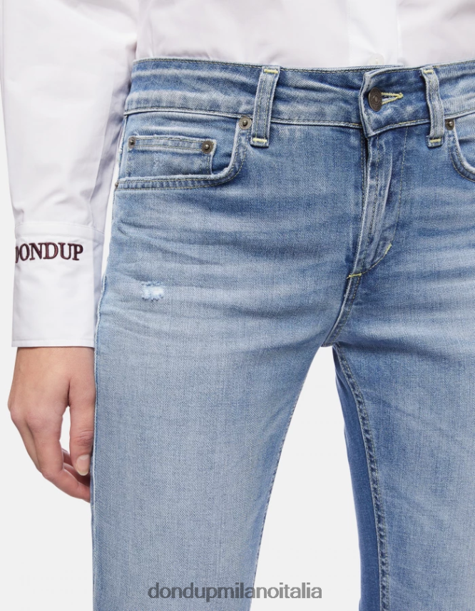 DONDUP mujer Vaqueros ajustados Monroe en denim elástico vestir azul AZX2Z099