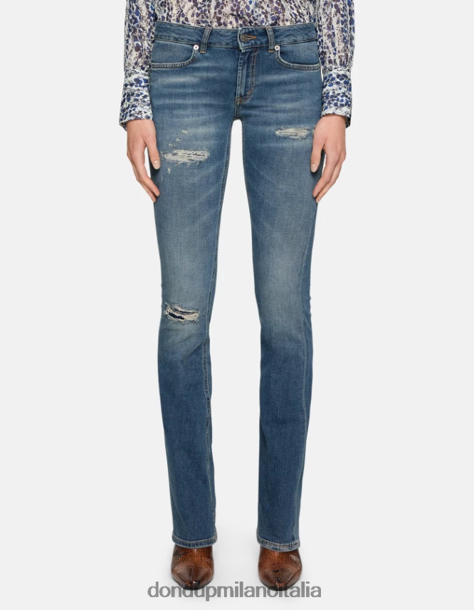 DONDUP mujer Vaqueros bootcut lola en denim elástico vestir azul AZX2Z043