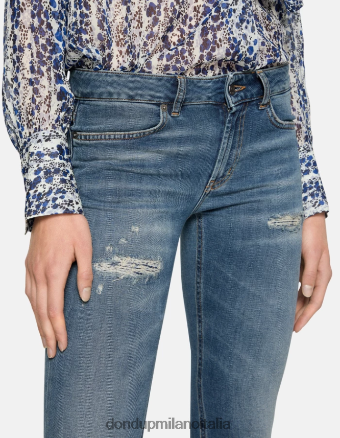 DONDUP mujer Vaqueros bootcut lola en denim elástico vestir azul AZX2Z043